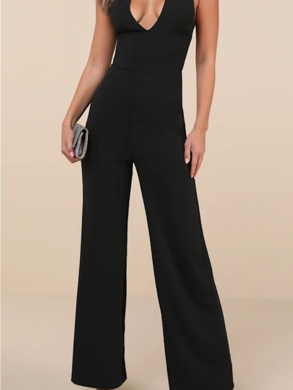 Lulu's Black Wide-Leg Open-Back Jumpsuit